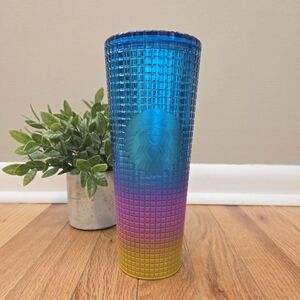 Starbucks 2023 Tim Singleton Pride Rainbow Grid Venti Tumbler 24oz NO Straw